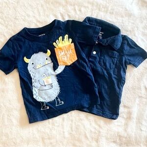 Carter's Kids Navy Blue T-Shirt Set - Size: 24 Months